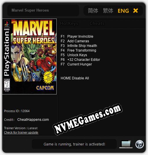 Treinador liberado para Marvel Super Heroes [v1.0.3]