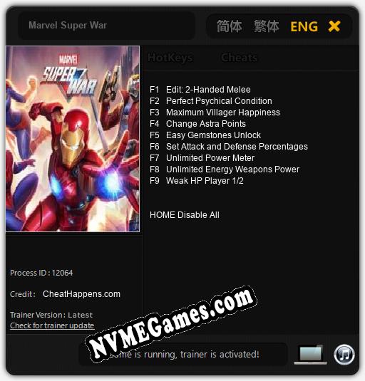 Marvel Super War: Trainer +9 [v1.6]