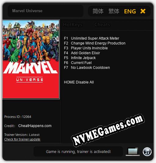 Marvel Universe: Trainer +7 [v1.5]