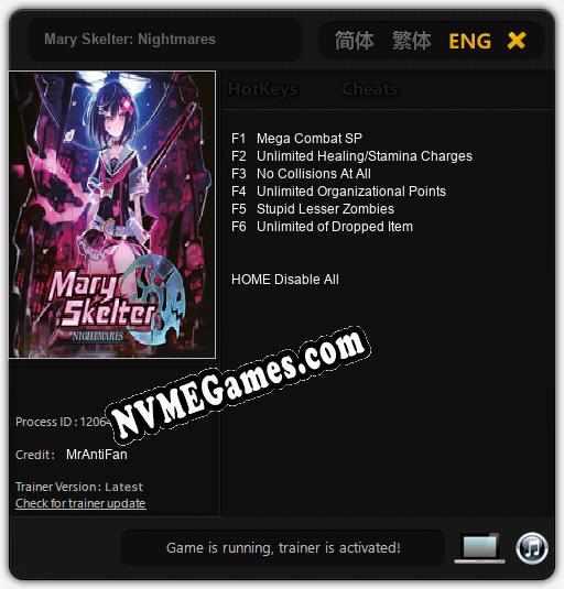 Treinador liberado para Mary Skelter: Nightmares [v1.0.5]