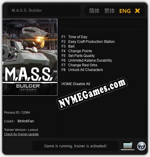 M.A.S.S. Builder: Cheats, Trainer +8 [MrAntiFan]