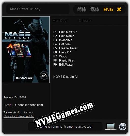 Mass Effect Trilogy: Treinador (V1.0.98)