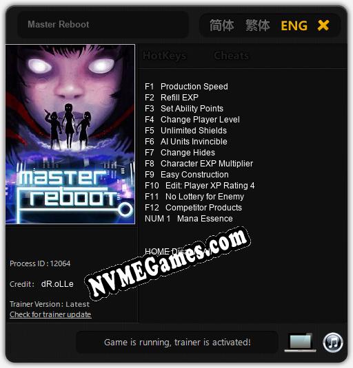 Master Reboot: Cheats, Trainer +13 [dR.oLLe]