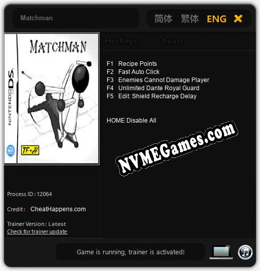 Matchman: Trainer +5 [v1.3]