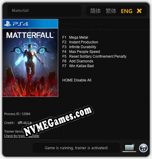 Matterfall: Trainer +7 [v1.2]