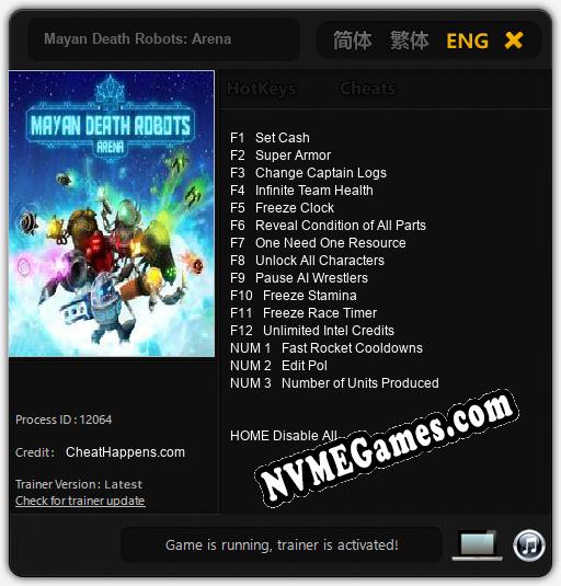 Mayan Death Robots: Arena: Treinador (V1.0.42)