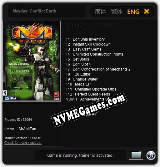 Mayday: Conflict Earth: Trainer +13 [v1.3]