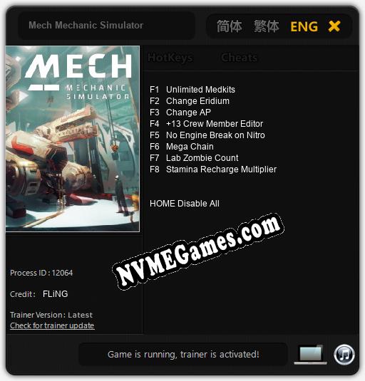 Mech Mechanic Simulator: Trainer +8 [v1.6]