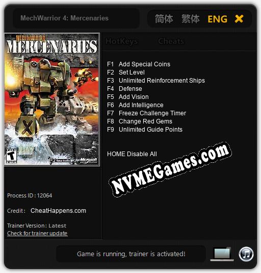 MechWarrior 4: Mercenaries: Cheats, Trainer +9 [CheatHappens.com]