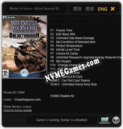 Medal of Honor: Allied Assault Breakthrough: Trainer +15 [v1.3]