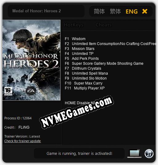 Medal of Honor: Heroes 2: Trainer +11 [v1.1]