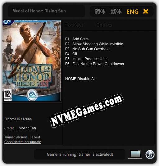 Medal of Honor: Rising Sun: Trainer +6 [v1.4]