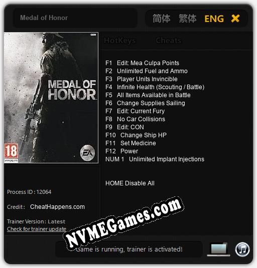 Medal of Honor: Cheats, Trainer +13 [CheatHappens.com]