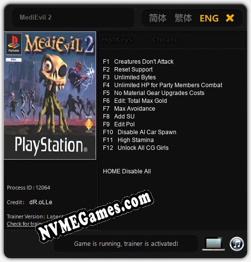 Treinador liberado para MediEvil 2 [v1.0.6]