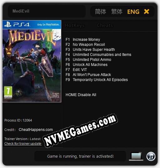 MediEvil: Treinador (V1.0.68)