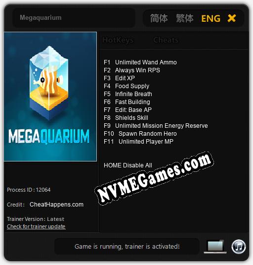 Megaquarium: Cheats, Trainer +11 [CheatHappens.com]