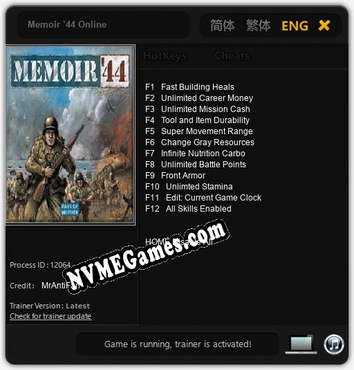 Memoir ’44 Online: Cheats, Trainer +12 [MrAntiFan]