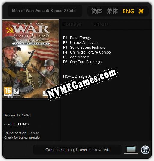 Men of War: Assault Squad 2 Cold War: Treinador (V1.0.82)