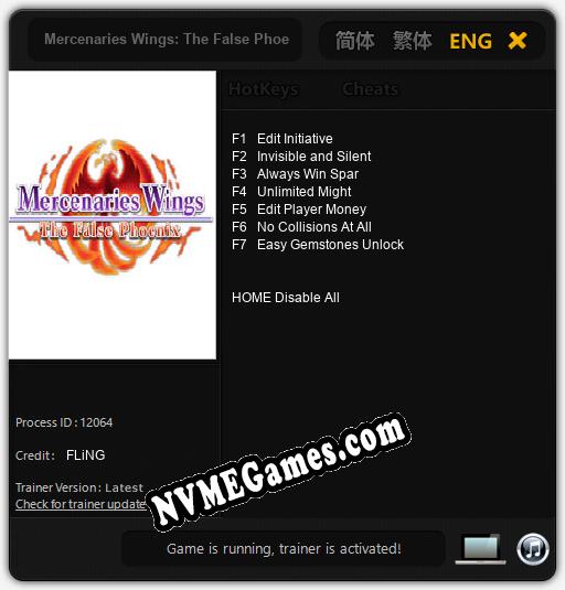 Mercenaries Wings: The False Phoenix: Cheats, Trainer +7 [FLiNG]