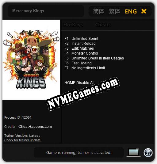 Mercenary Kings: Cheats, Trainer +7 [CheatHappens.com]