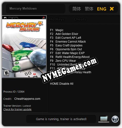 Mercury Meltdown: Cheats, Trainer +12 [CheatHappens.com]