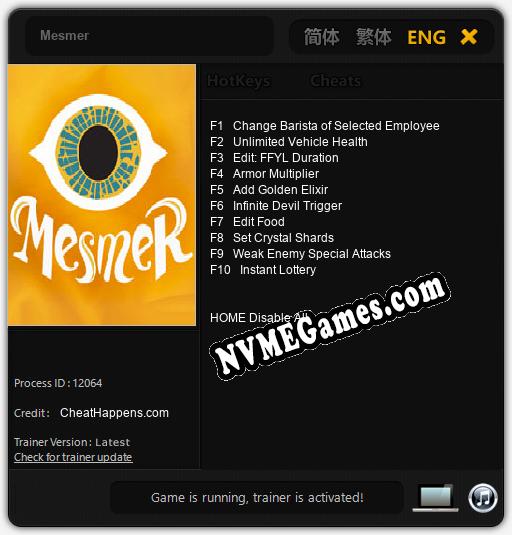 Mesmer: Cheats, Trainer +10 [CheatHappens.com]