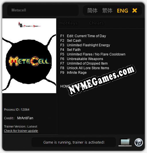 Metacell: Trainer +9 [v1.1]