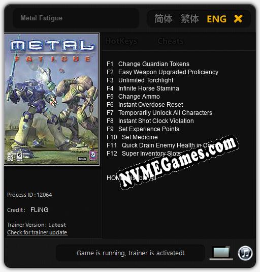 Metal Fatigue: Cheats, Trainer +12 [FLiNG]