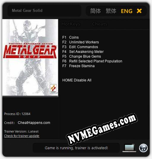 Metal Gear Solid: Trainer +7 [v1.8]