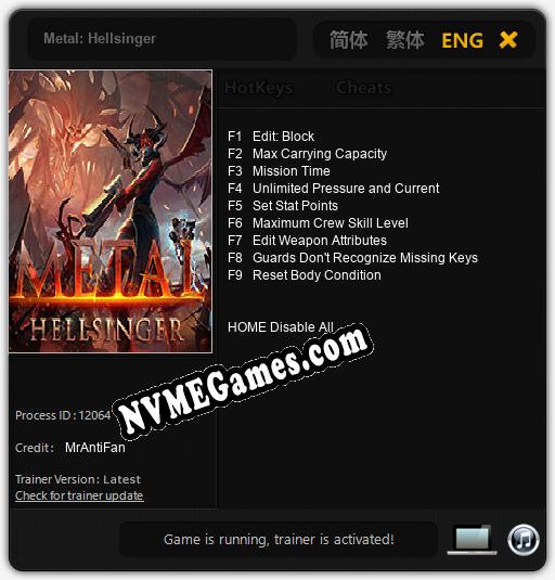 Metal: Hellsinger: Cheats, Trainer +9 [MrAntiFan]