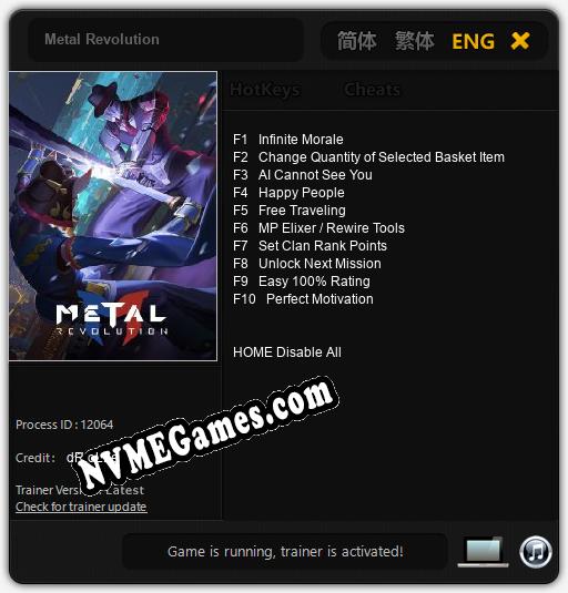 Metal Revolution: Cheats, Trainer +10 [dR.oLLe]