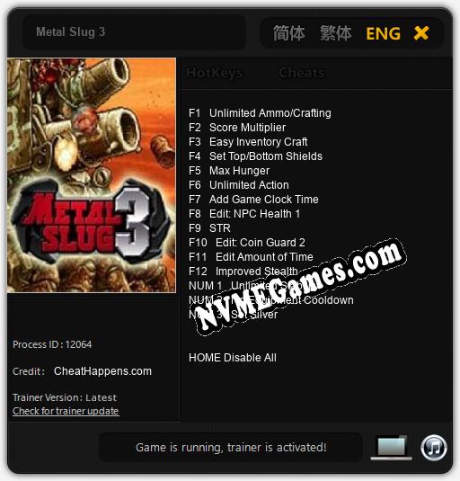 Metal Slug 3: Cheats, Trainer +15 [CheatHappens.com]