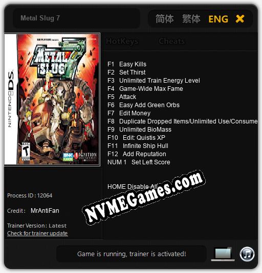 Metal Slug 7: Trainer +13 [v1.3]