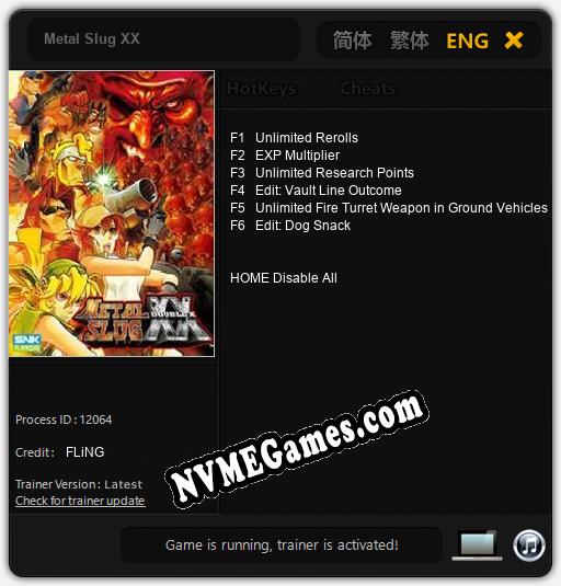 Metal Slug XX: Treinador (V1.0.68)