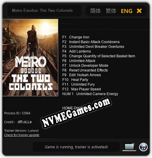 Metro Exodus: The Two Colonels: Treinador (V1.0.93)