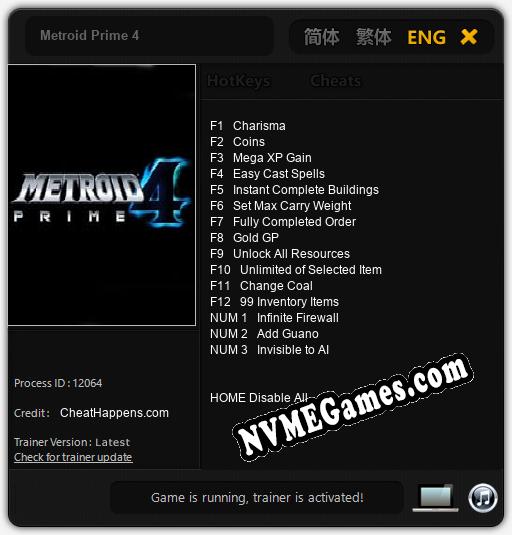 Metroid Prime 4: Trainer +15 [v1.7]