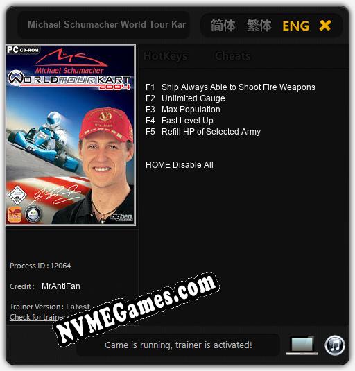 Treinador liberado para Michael Schumacher World Tour Kart 2004 [v1.0.4]