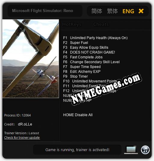 Microsoft Flight Simulator: Reno Air Races: Cheats, Trainer +14 [dR.oLLe]