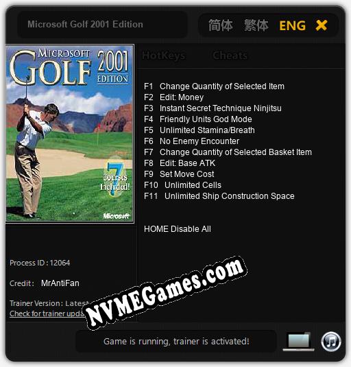 Microsoft Golf 2001 Edition: Treinador (V1.0.69)