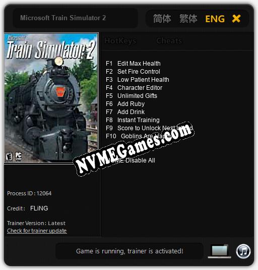 Microsoft Train Simulator 2: Cheats, Trainer +10 [FLiNG]