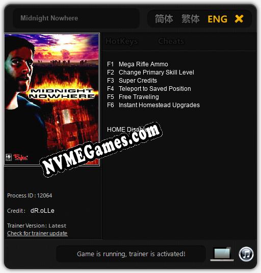 Midnight Nowhere: Trainer +6 [v1.6]