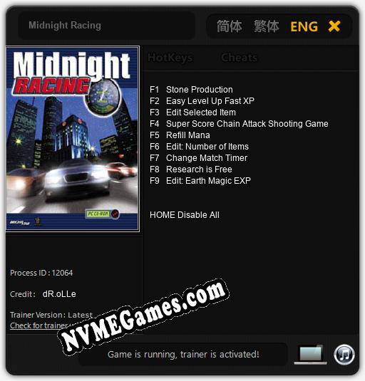 Midnight Racing: Cheats, Trainer +9 [dR.oLLe]