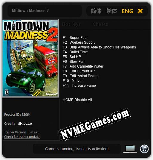 Treinador liberado para Midtown Madness 2 [v1.0.8]