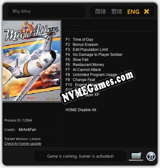 Mig Alley: Trainer +12 [v1.5]