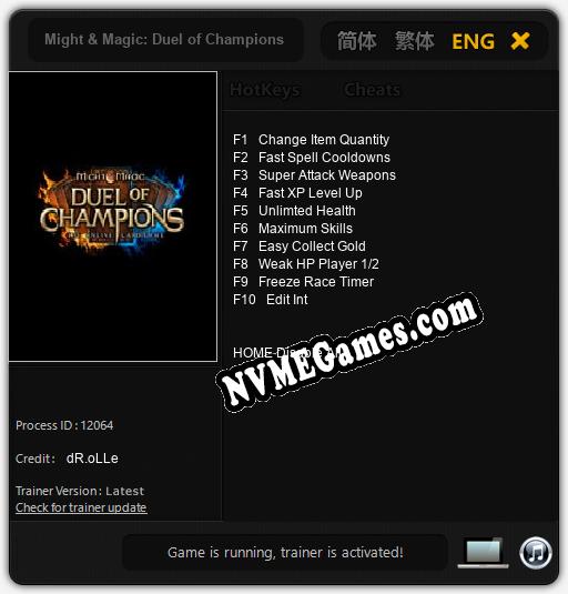 Treinador liberado para Might & Magic: Duel of Champions [v1.0.7]