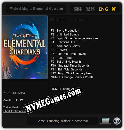 Treinador liberado para Might & Magic: Elemental Guardians [v1.0.9]