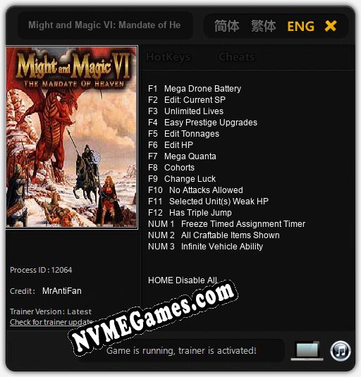 Might and Magic VI: Mandate of Heaven: Cheats, Trainer +15 [MrAntiFan]