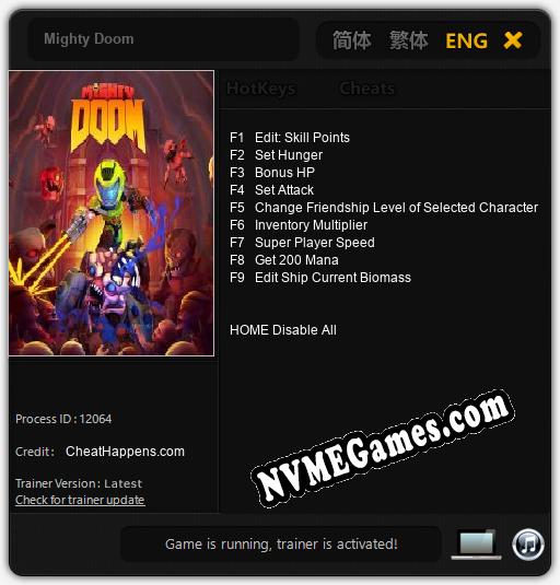 Mighty Doom: Treinador (V1.0.86)