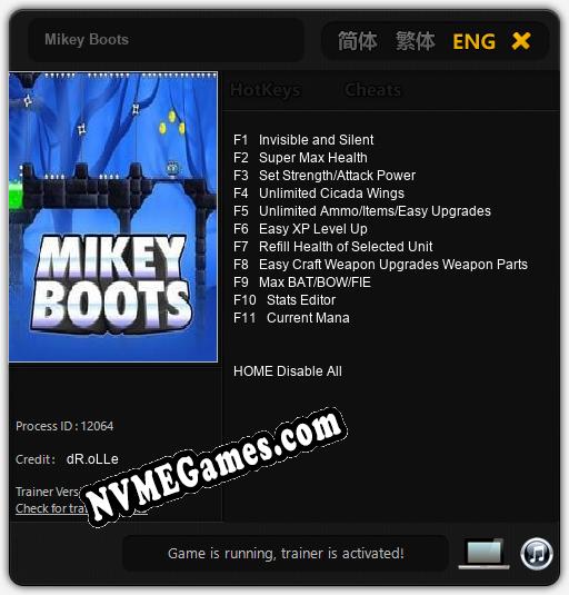 Mikey Boots: Treinador (V1.0.20)