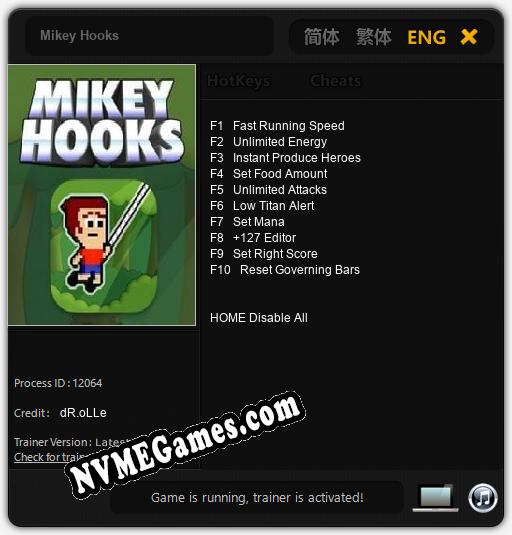 Treinador liberado para Mikey Hooks [v1.0.8]